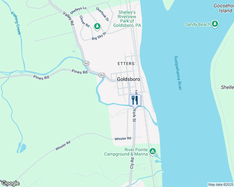 map of restaurants, bars, coffee shops, grocery stores, and more near 56 South Kister Street in Goldsboro