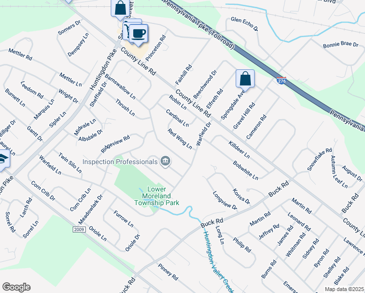 map of restaurants, bars, coffee shops, grocery stores, and more near 828 Red Wing Lane in Montgomery County