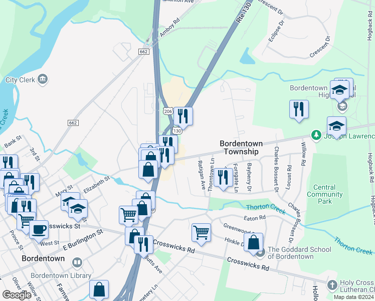 map of restaurants, bars, coffee shops, grocery stores, and more near 235 Ward Avenue in Fieldsboro