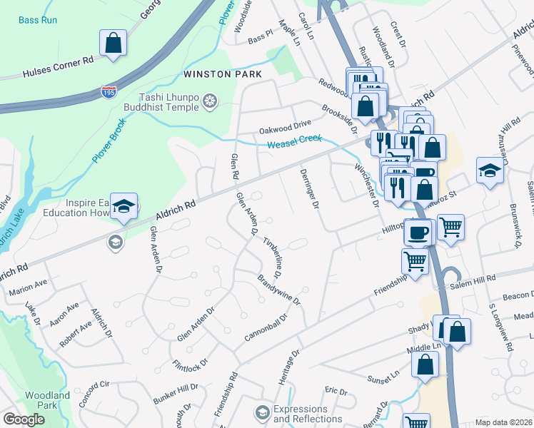 map of restaurants, bars, coffee shops, grocery stores, and more near 6 Liberty Court in Howell Township