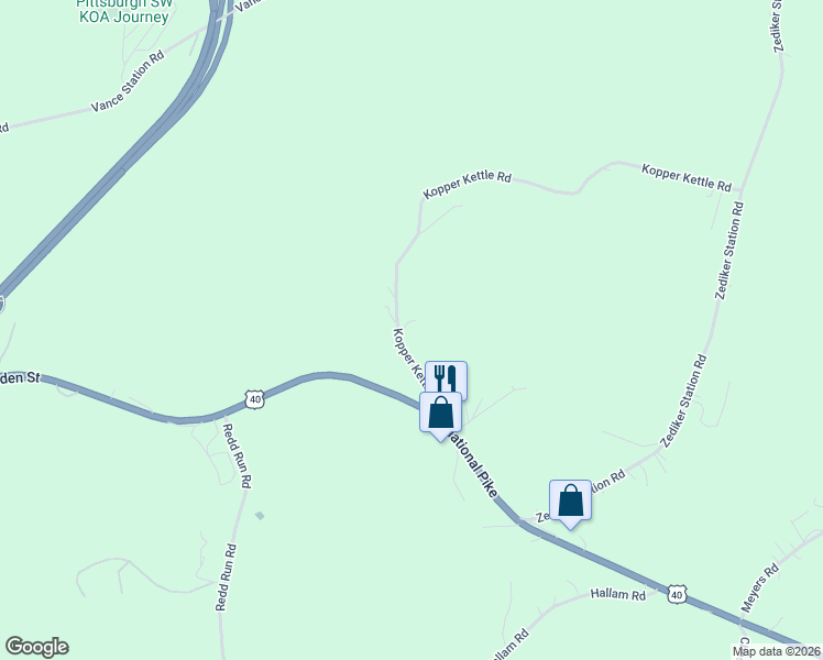 map of restaurants, bars, coffee shops, grocery stores, and more near 30 Kopper Kettle Road in Washington