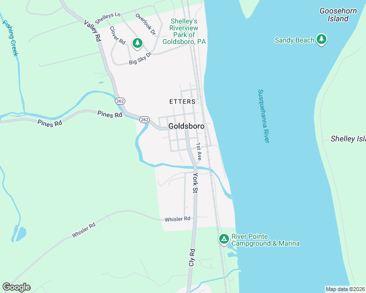 map of restaurants, bars, coffee shops, grocery stores, and more near 46 South York Street in Etters