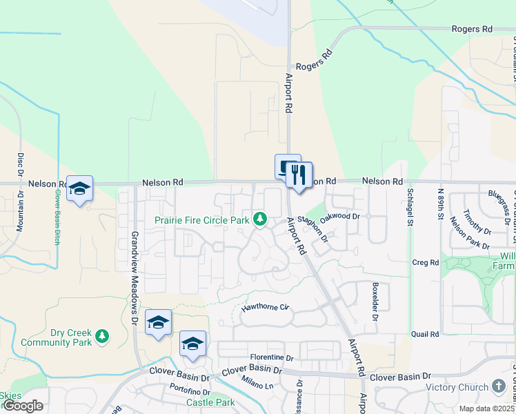 map of restaurants, bars, coffee shops, grocery stores, and more near 640 Gooseberry Drive in Longmont