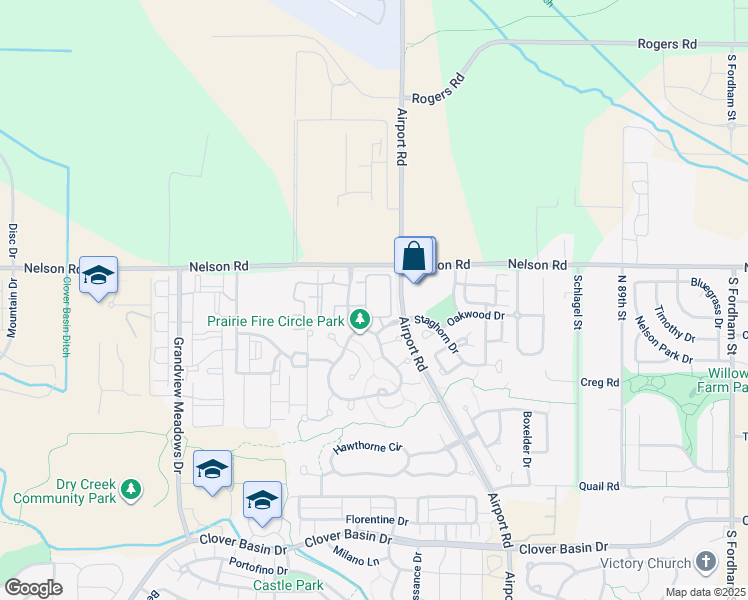 map of restaurants, bars, coffee shops, grocery stores, and more near 626 Gooseberry Drive in Longmont