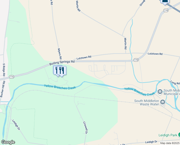 map of restaurants, bars, coffee shops, grocery stores, and more near 181 Highlander Way in Boiling Springs