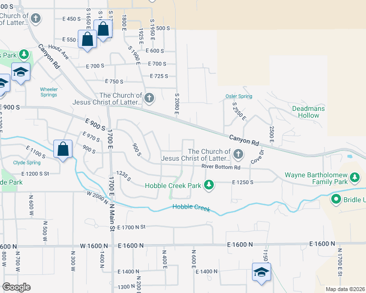 map of restaurants, bars, coffee shops, grocery stores, and more near 932 Valley Sage Drive in Springville