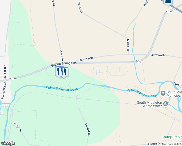 map of restaurants, bars, coffee shops, grocery stores, and more near 181 Highlander Way in Boiling Springs