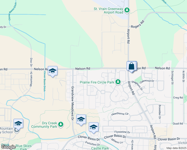 map of restaurants, bars, coffee shops, grocery stores, and more near 630 South Peck Drive in Longmont
