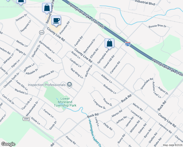 map of restaurants, bars, coffee shops, grocery stores, and more near 799 Bobwhite Lane in Montgomery County