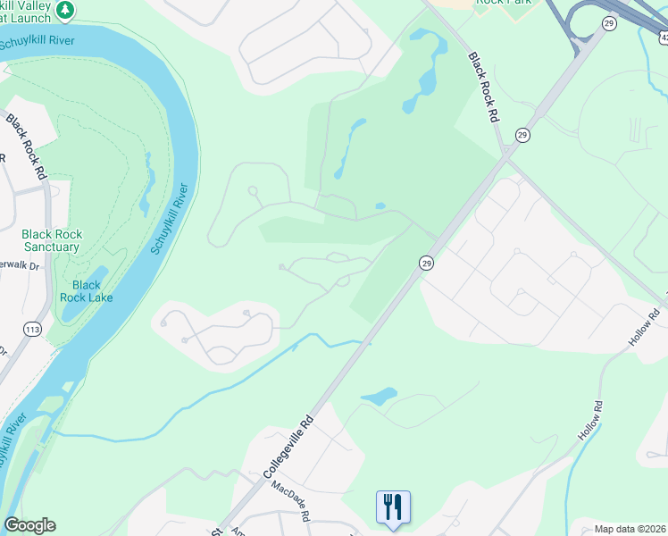 map of restaurants, bars, coffee shops, grocery stores, and more near 1 Starling Court in Phoenixville