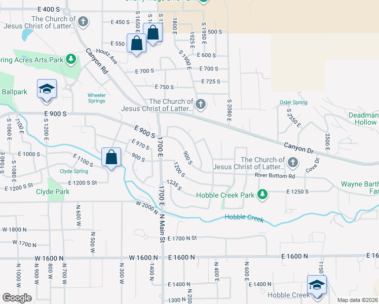 map of restaurants, bars, coffee shops, grocery stores, and more near 1839 River Bottom Road in Springville