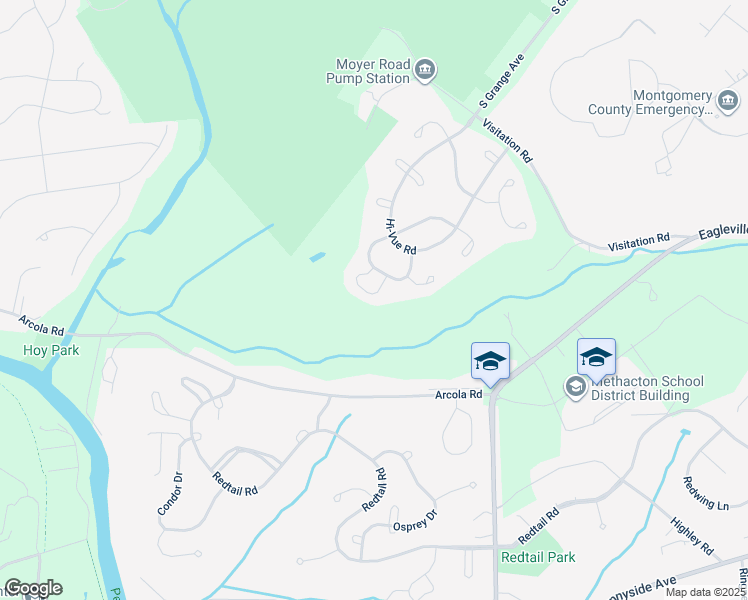map of restaurants, bars, coffee shops, grocery stores, and more near 6007 Shady Wood Circle in Collegeville