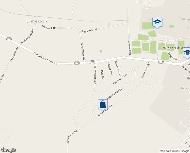 map of restaurants, bars, coffee shops, grocery stores, and more near 13 Longenecker Road in Lititz