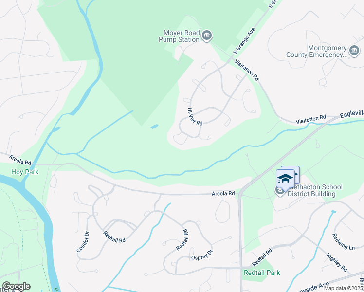 map of restaurants, bars, coffee shops, grocery stores, and more near 6007 Shady Wood Circle in Collegeville