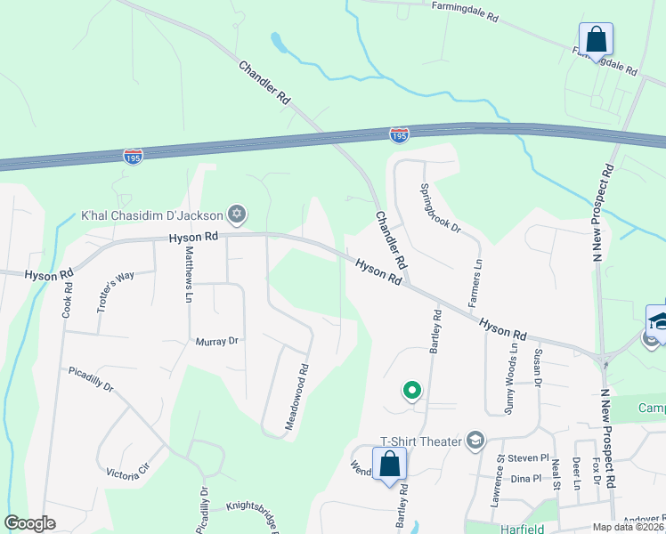 map of restaurants, bars, coffee shops, grocery stores, and more near 835 Hyson Road in Jackson Township