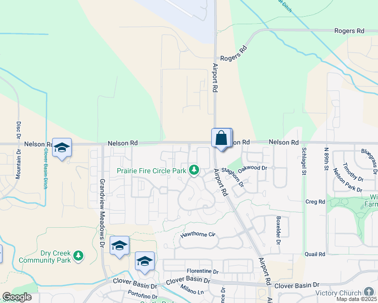 map of restaurants, bars, coffee shops, grocery stores, and more near 626 Gooseberry Drive in Longmont