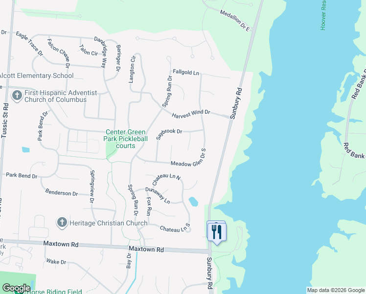 map of restaurants, bars, coffee shops, grocery stores, and more near 6579 Montchanin Court in Westerville