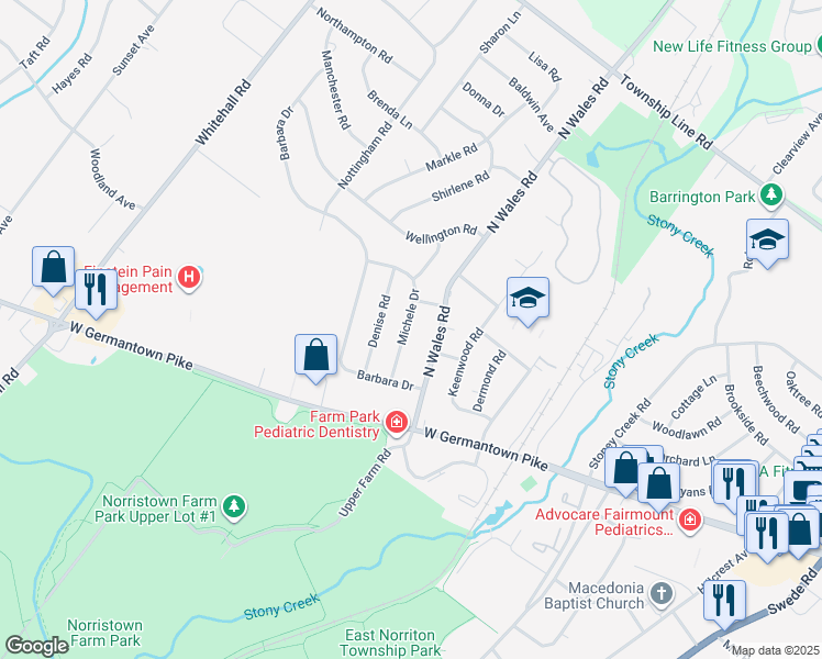 map of restaurants, bars, coffee shops, grocery stores, and more near 2926 Michele Drive in Eagleville