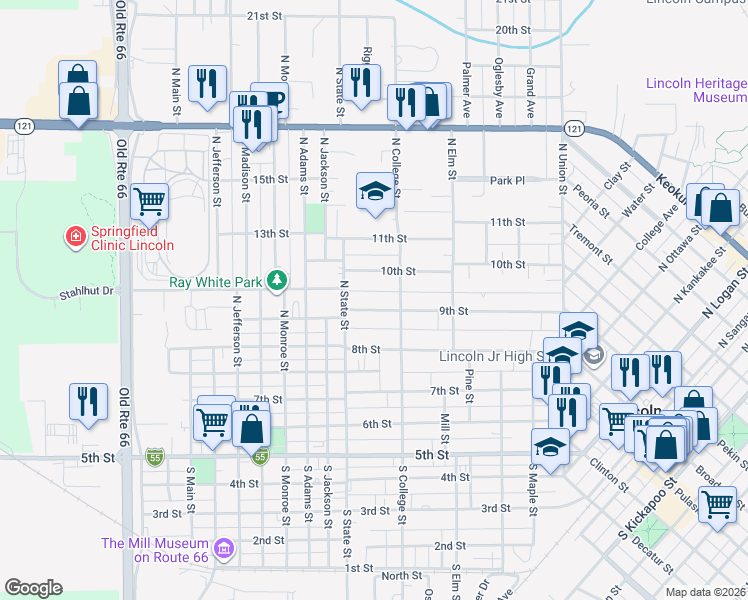 map of restaurants, bars, coffee shops, grocery stores, and more near 438 9th Street in Lincoln