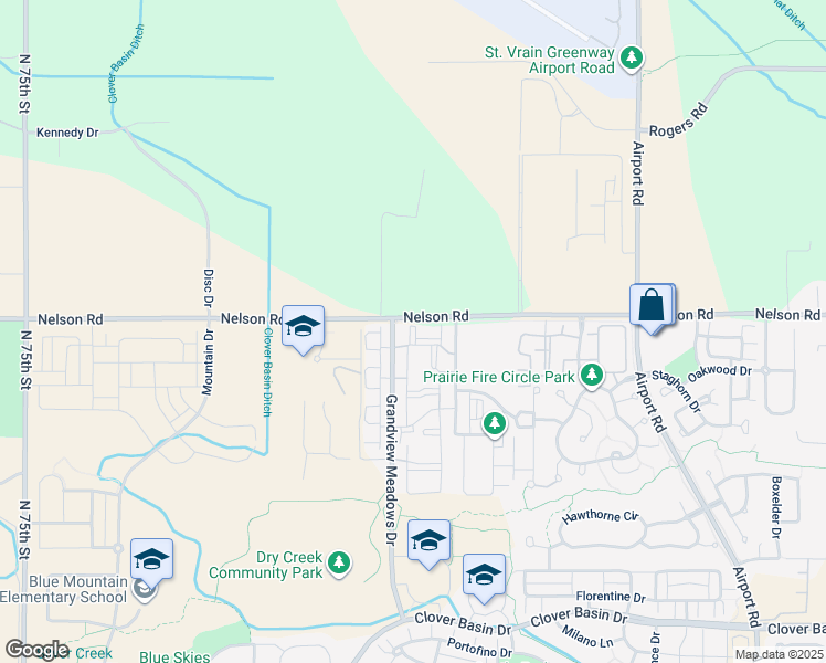 map of restaurants, bars, coffee shops, grocery stores, and more near 620 Grandview Meadows Drive in Longmont