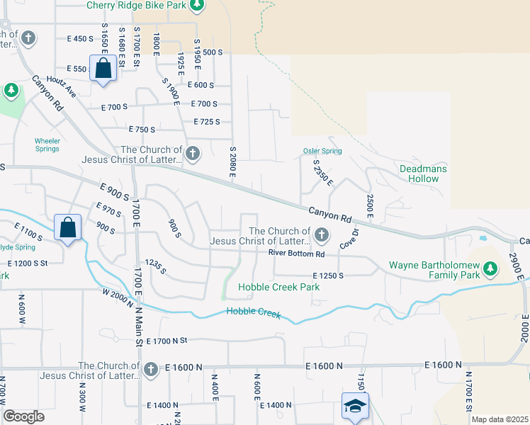 map of restaurants, bars, coffee shops, grocery stores, and more near 927 Willow Brook Lane in Springville