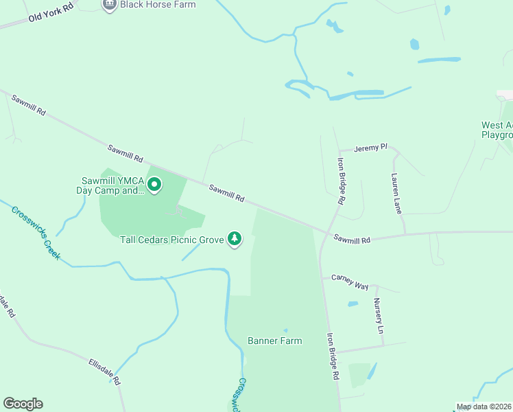 map of restaurants, bars, coffee shops, grocery stores, and more near 247 Sawmill Road in Hamilton Township