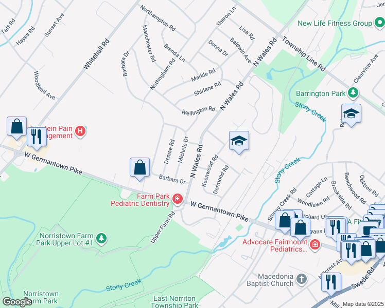 map of restaurants, bars, coffee shops, grocery stores, and more near 2926 Michele Drive in Eagleville
