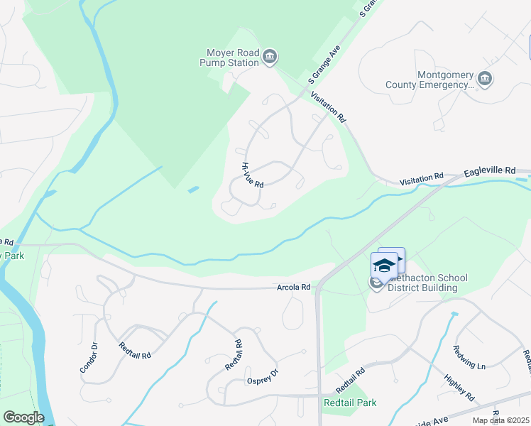 map of restaurants, bars, coffee shops, grocery stores, and more near 7005 Pleasant View Circle in Collegeville