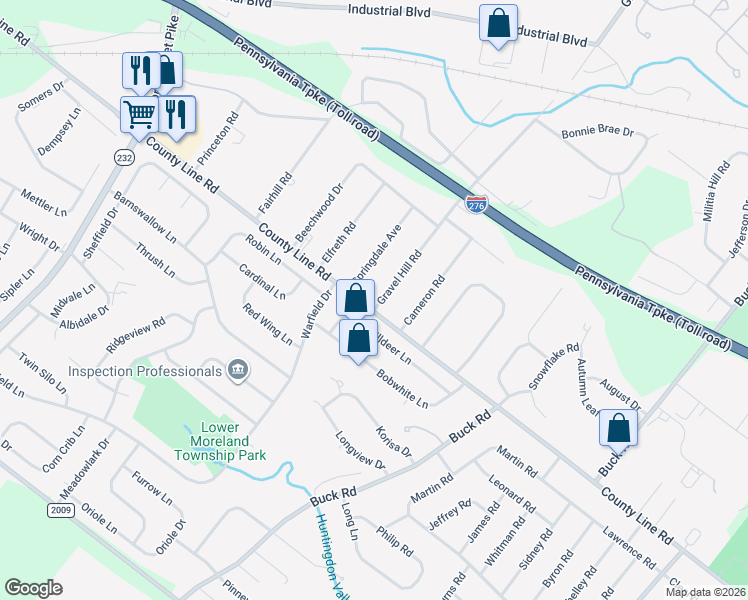 map of restaurants, bars, coffee shops, grocery stores, and more near 745 Killdeer Lane in Montgomery County