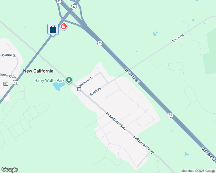 map of restaurants, bars, coffee shops, grocery stores, and more near 10133 Brock Road in Plain City