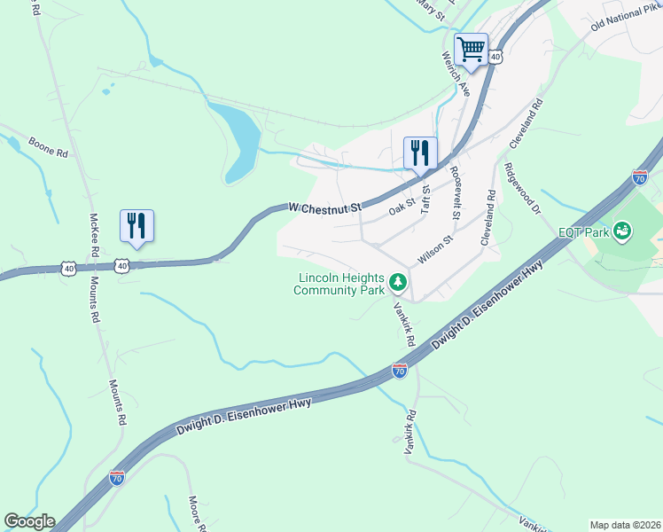 map of restaurants, bars, coffee shops, grocery stores, and more near 670 Cleveland Road in Washington