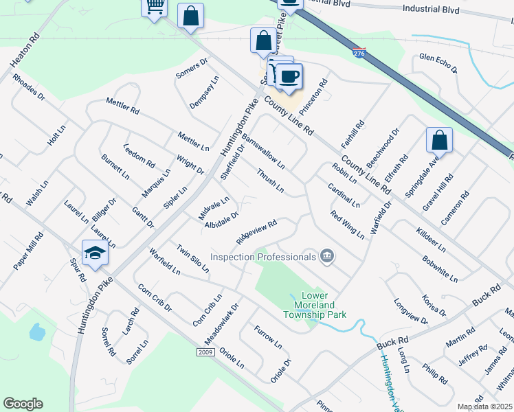 map of restaurants, bars, coffee shops, grocery stores, and more near 1035 Wright Drive in Montgomery