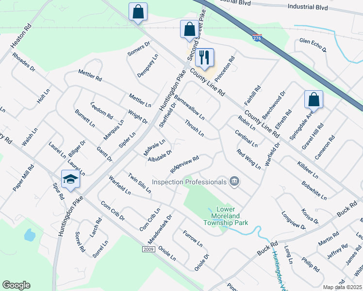 map of restaurants, bars, coffee shops, grocery stores, and more near 1035 Wright Drive in Montgomery