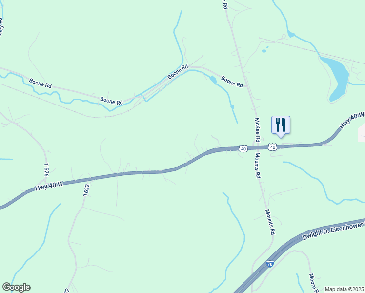 map of restaurants, bars, coffee shops, grocery stores, and more near 3466 U.S. 40 in Washington