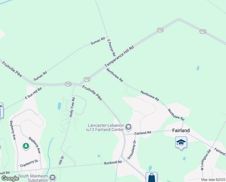 map of restaurants, bars, coffee shops, grocery stores, and more near 56 North Cope Hill Drive in Manheim