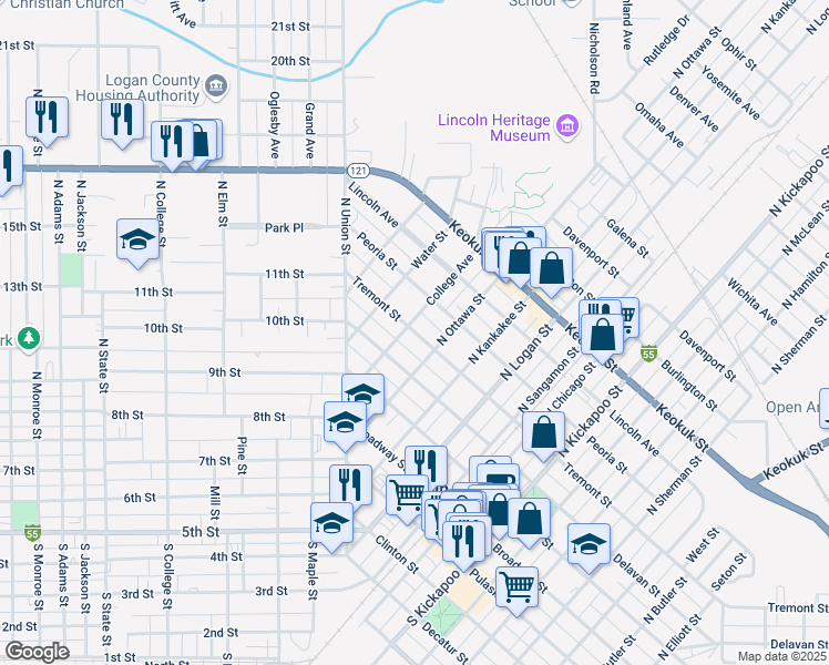 map of restaurants, bars, coffee shops, grocery stores, and more near 427 Tremont Street in Lincoln