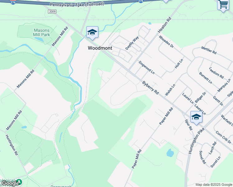 map of restaurants, bars, coffee shops, grocery stores, and more near 3395 Moore Lane in Montgomery County