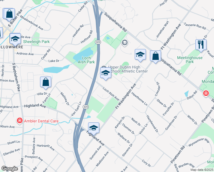 map of restaurants, bars, coffee shops, grocery stores, and more near 800 Loch Alsh Avenue in Fort Washington