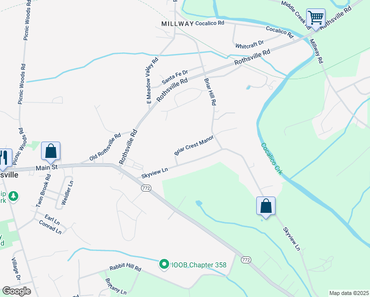 map of restaurants, bars, coffee shops, grocery stores, and more near 42 Briar Crest Manor in Lititz