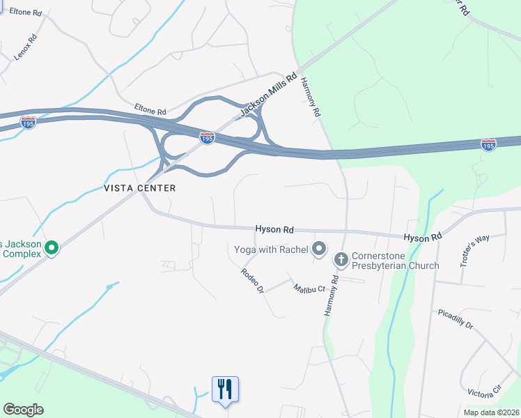 map of restaurants, bars, coffee shops, grocery stores, and more near 1 Newberry Court in Jackson Township