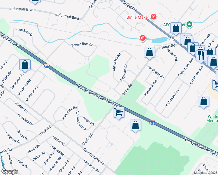 map of restaurants, bars, coffee shops, grocery stores, and more near 1780 Bunkerhill Road in Southampton