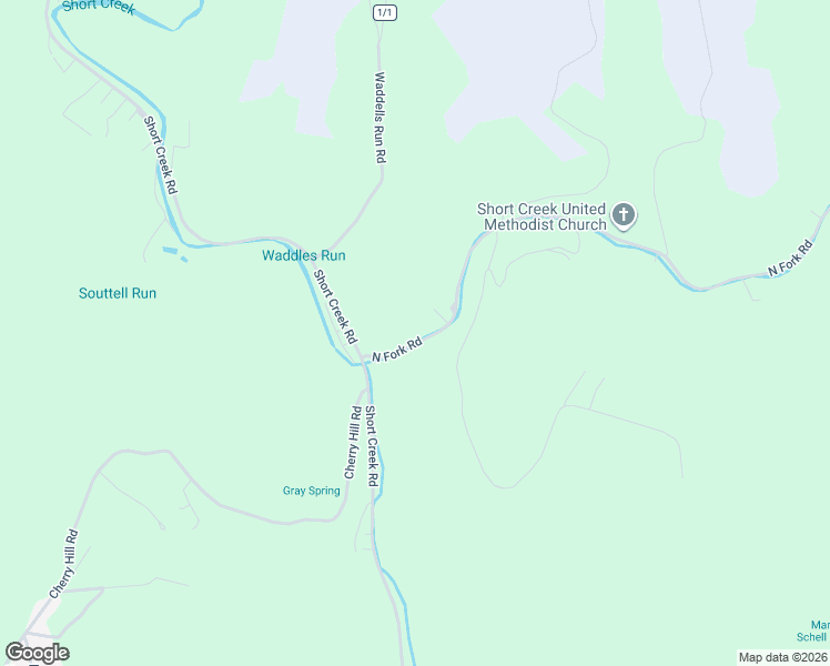 map of restaurants, bars, coffee shops, grocery stores, and more near 127 North Fork Road in Wheeling