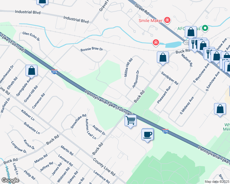 map of restaurants, bars, coffee shops, grocery stores, and more near 1770 Bunkerhill Road in Southampton