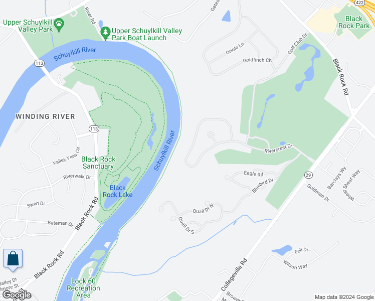 map of restaurants, bars, coffee shops, grocery stores, and more near 248 Rivercrest Drive in Phoenixville