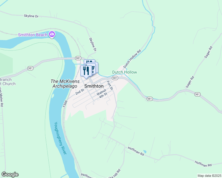 map of restaurants, bars, coffee shops, grocery stores, and more near 412 4th Street in Belle Vernon