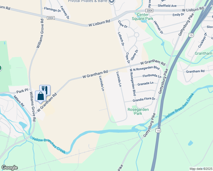 map of restaurants, bars, coffee shops, grocery stores, and more near 495 Lucinda Ln in Mechanicsburg
