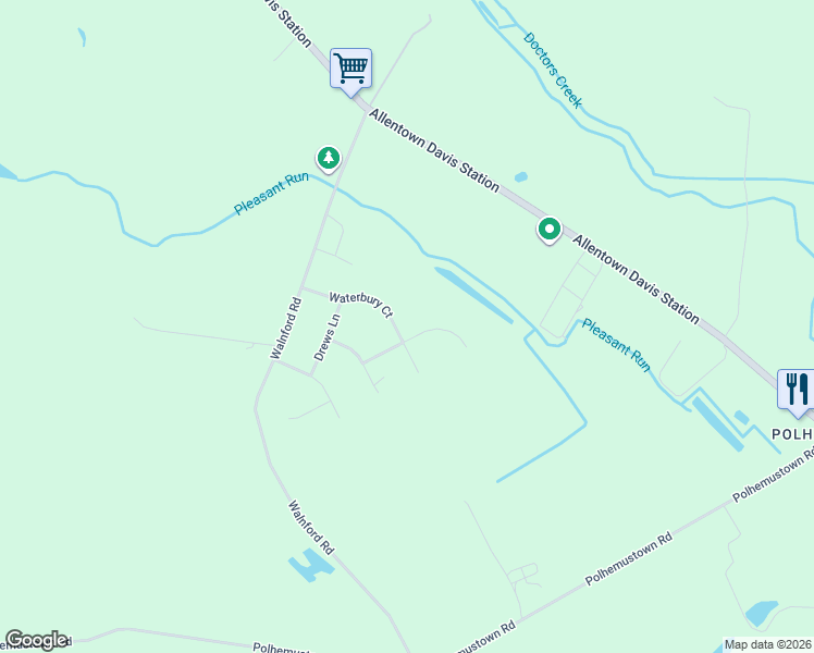 map of restaurants, bars, coffee shops, grocery stores, and more near 4 Wingate Court in Allentown