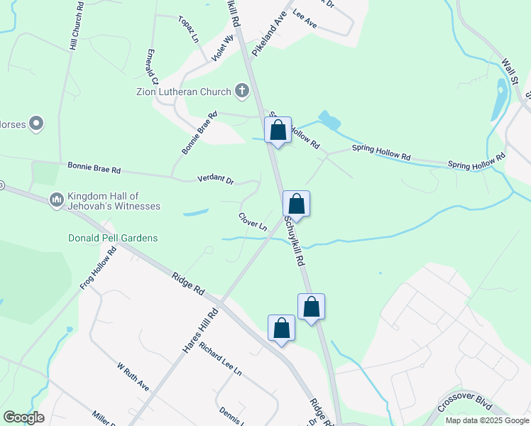 map of restaurants, bars, coffee shops, grocery stores, and more near 304 Fawn Lane in Phoenixville