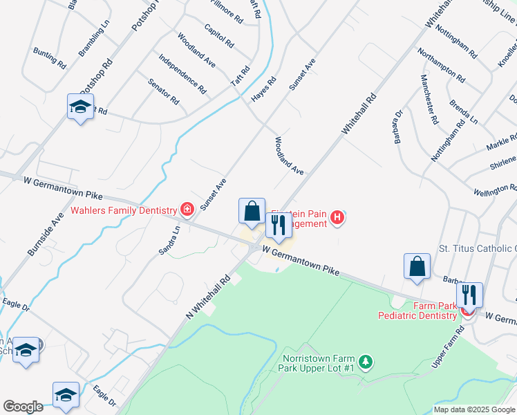 map of restaurants, bars, coffee shops, grocery stores, and more near 2921 Reiner Road in Eagleville