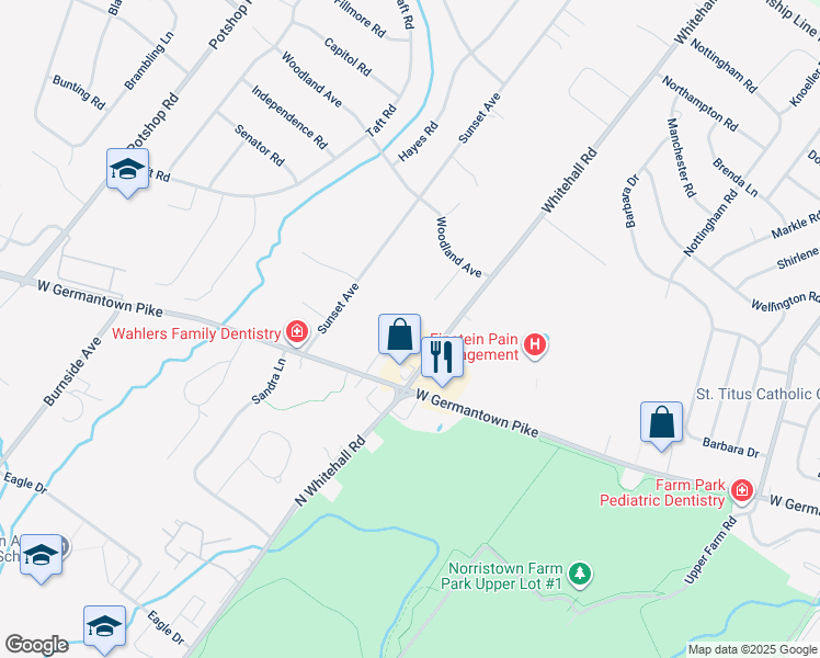 map of restaurants, bars, coffee shops, grocery stores, and more near 2921 Reiner Road in Eagleville
